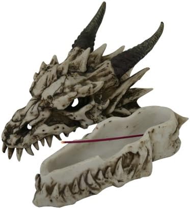 Miniatura 2 de Pacific Giftware Stryker - Quemador de incienso escultórico con diseño de dragón ahumado (blanco)