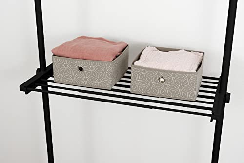 WENKO Regalboden Herkules, ausziehbares Zubehörteil zum verstellbaren Teleskop-System Herkules aus stabilem Stahl inklusive Halterungen aus Kunststoff, (B x H x T): 73-120 x 4 x 42,5 cm, Schwarz