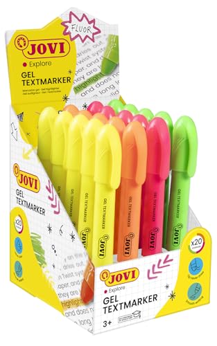 Marcador de cera gel jovi fluorescente expositor de 20 unidades colores surtidos