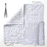 HGSlijuongs Telo Mimetico Bianco 5x6m（16.4x19.7ft） – Rete Mimetica Leggera e Adatta per la Caccia Militare, Ideale per la Caccia, Il Campeggio, Il mimetismo all'aperto e la Protezione Solare (210D)