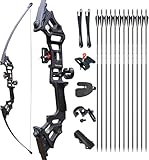 Recurvebogen Pfeil und Bogen Erwachsene Set 30lb Sportbogen Anfänger Rechtshänder Bogenschießen Jagd Langbogen mit 12 Pfeil