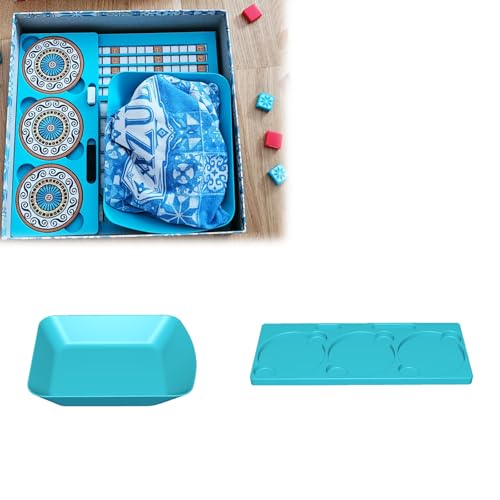Novarellian Tile Organizer & Storage Box for Azul - with Dedicated Discard Tray - Efficient Storage Solution for All Tokens & Tiles - Speeds Setup & Cleanup