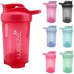 Coqueteleira Whey Shaker Academia com Misturador 500 Ml (Vermelho)