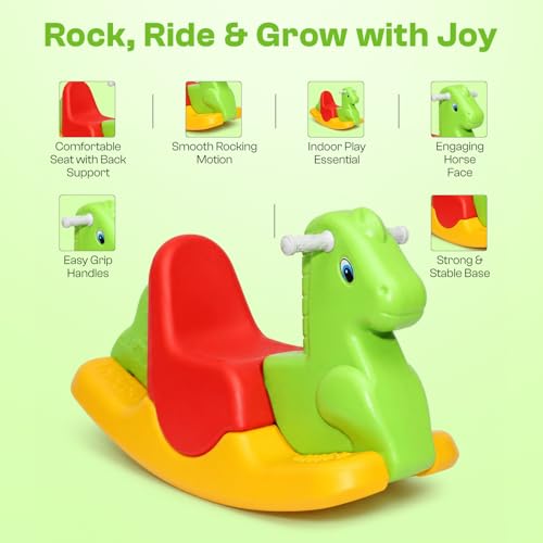 Image of Toyzone 2 in 1 Rocking Horse Ride On| Baby Rocker with Comfortable Seat & Back Support | Durable Child-Safe Design | Smooth Rocking Base | Indoor Play Toy | 1-4 Years