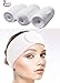 Produktbild Stirnband Spa Make Up Stirnband Stretchbar Yoga Sport Stirnband, Weiß, 3 Stück 60 x 8.5 cm/ 23.6 x 3.35 inches
