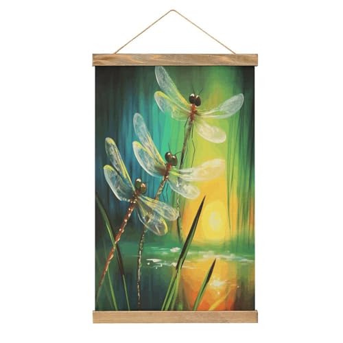 Decoración vintage FekiLoot: arte de pared con libélulas para un dormitorio relajante