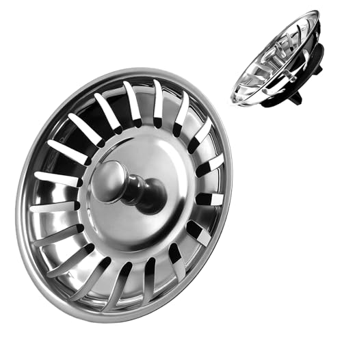 1 Piezas Tapón Fregadero de Cocina 80 mm para sifón IKEA ATLANT y DOMSJÖ, Juego de Fregadero con Tornillo de Montaje y Tuerca, Tapón Colador con Junta