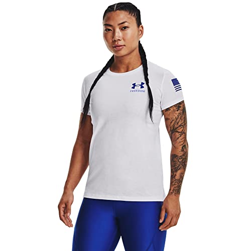 Under Armour Women's New Freedom Banner T-Shirt, 100 White, MD