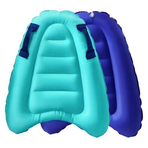 Chuanhylis Bodyboard Aufblasbar 70 x 55cm Schwimmbrett Aufblasbar Leichtes Tragbares Schwimmenbrett mit Griffen für Strandsurfen Pool Schwimmen Sommer Wassersport