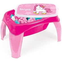 طاولة أنشطة ذات طابع DOLU Unicorn مع 30 قطعة من وحدات البناء والتخزين الضخمة، ومكتب لعب حسي متعدد الاستخدامات للأطفال والأطفال الصغار بعمر 12+ شهرًا