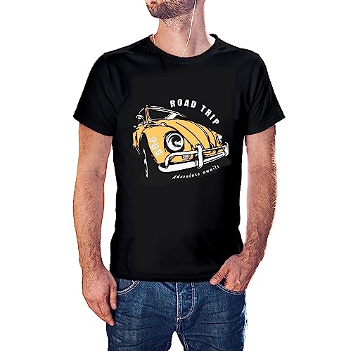 Image of Road Trip CAR 100% Cotton Round Neck Graphic Printed T Shirt for Men Women,Travel t Shirt,Adventure t Shirt