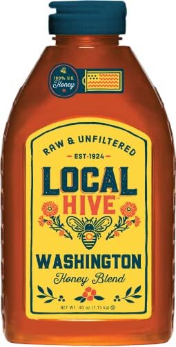 Local Hive, Raw and Unfiltered Honey, 100% U.S. Washington Blend, 40oz