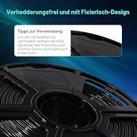 Flashforge PLA Flexibles 3D-Drucker-Filament, 3D-Druckfilamente, 1 kg Spule, Maßgenauigkeit +/- 0,02 mm, umweltfreundlich, kein Rauch und kein Geruch (schwarz, PLA flexibel) – Ansicht 4
