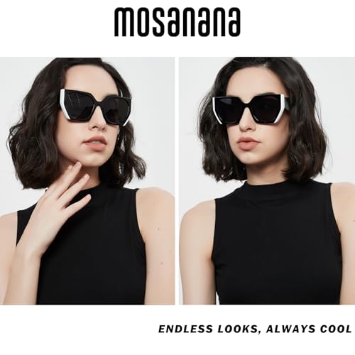 mosanana Square Cat Eye Sunglasses for Women Trendy Geometric Style Model-COCO4