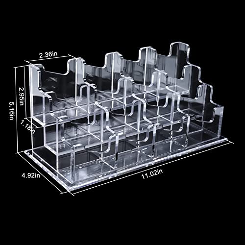 Patioer Clear Acrylic Business Card Holder For Desk 11 X 4.9 X 5.1 Inches, 3 Tier 12 Pockets Multiple Card Stand Business Card Holder Display Office #TOP1