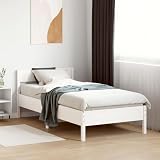 KLYEON Estructura de Cama con cabecero Madera de Pino Blanco 100x200cm Camas y somieres