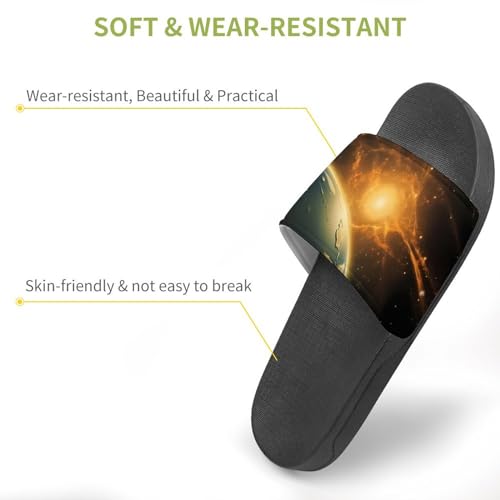 Sunrise View of The Planet Earth from Space Non Slip Slides Sandals for Women Men Quick Drying Shower Shoes for Bathroom Pool Beach3