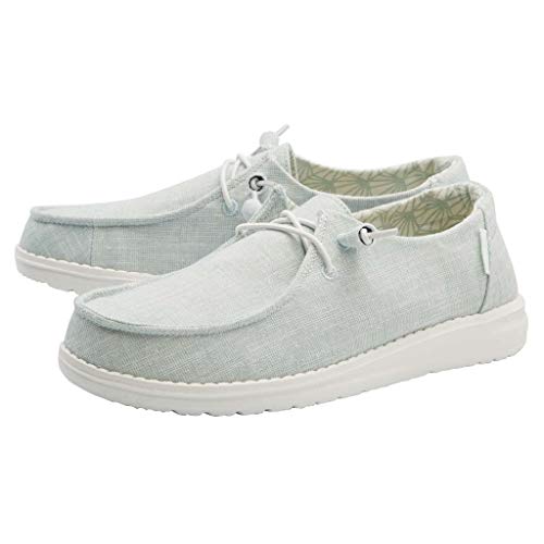 Image of HEYDUDE Women's Wendy Sparkling Mint Size 5 | Womens Shoes | Womens Lace Up Loafers | Comfortable & Light-Weight