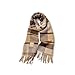 zero season Wool Plaid Scarf for Women & Men Warm Winter Shawl Blanket Wrap, Soft Large Checkered Scarves for Cold Weather, Cozy Oversized Fashion Accessory Khaki