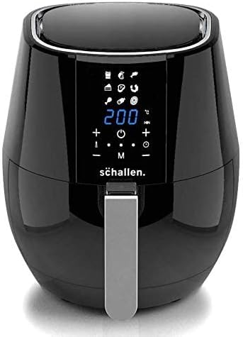 – Schallen Modern Black Gloss Healthy Eating Low Fat Large 3.5L 1300-1500W Digital Display Air Fryer with 9 Cooking Settings and 30 Minute Timer (3.5L Air Fryer)