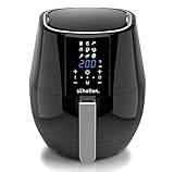 Schallen Modern Black Gloss Healthy Eating Low Fat Large 3.5L 1300-1500W Digital Display Air Fryer with 9 Cooking Settings and 30 Minute Timer (3.5L Air Fryer)