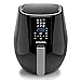 Schallen Modern Black Gloss Healthy Eating Low Fat Large 3.5L 1300-1500W Digital Display Air Fryer with 9 Cooking Settings and 30 Minute Timer (3.5L Air Fryer)