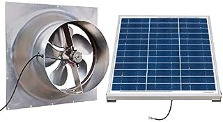 Solar Powered Attic Fan - 24 Watt Gable Exhaust Vent - Natural Light
