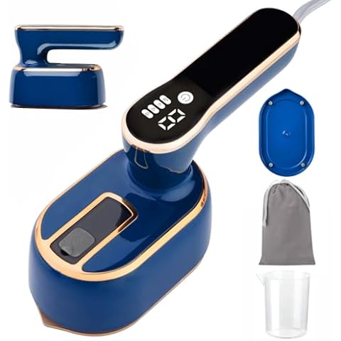 Travel Steamer Iron For Clothes LED Portable Mini Steam Ironing Machine Handheld Small Travel Size Traveling Garment Hand Held Steamer For Clothing Travel Dorm Essentials College Home Room Cover