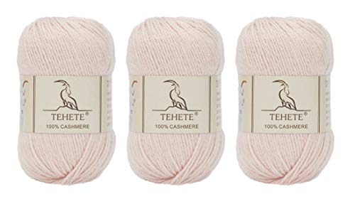 TEHETE Lana Gomitolo,100% Cashmere Filo, 4-Strati, (50g x 3 Pezzi) Filati per Maglieria e Uncinetto, Perfetto per Il Fai da Te e Il Lavoro a Mano, 004