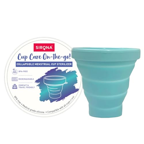 Sirona Menstrual Cups Container Foldable Sterilizing Silicone - 1 Unit | Microwave Friendly | Foldable Menstrual Cup Sterilizer