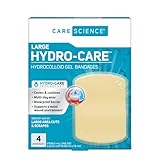 Care Science Hydrocolloid, Large, 2.3 in x 3 in, 4CT | 100% Waterproof Seal Promotes Up to 2X Faster Healing, Reduces Scarring, Drug-Free Pain Relief