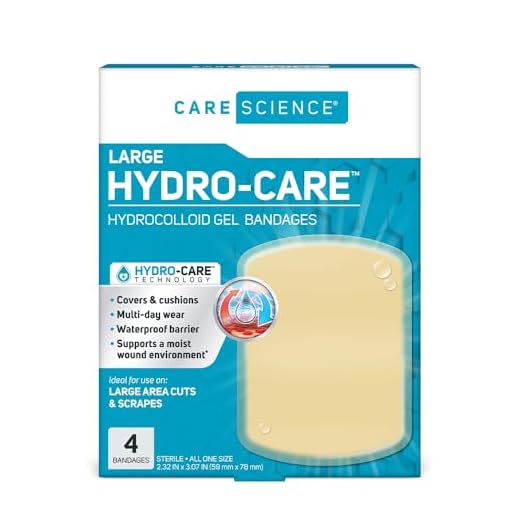 Care Science Hydrocolloid, Large, 2.3 in x 3 in, 4CT | 100% Waterproof Seal Promotes Up to 2X Faster Healing, Reduces Scarring, Drug-Free Pain Relief
