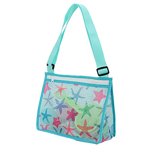 Bolsa de praia infantil de malha com alça ajustável para armazenamento de brinquedos para praia, Xio