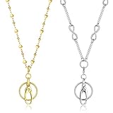 2 Pack ECOHIP Jewelry Cute Lanyard with ID Badge Holder Necklace lanyards for Women