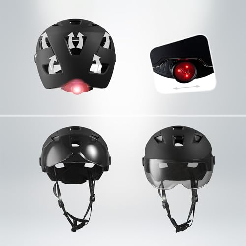 Casques pour ville et e-bikes Crazy Safety ajustable avec feux LED intégrés - 4
