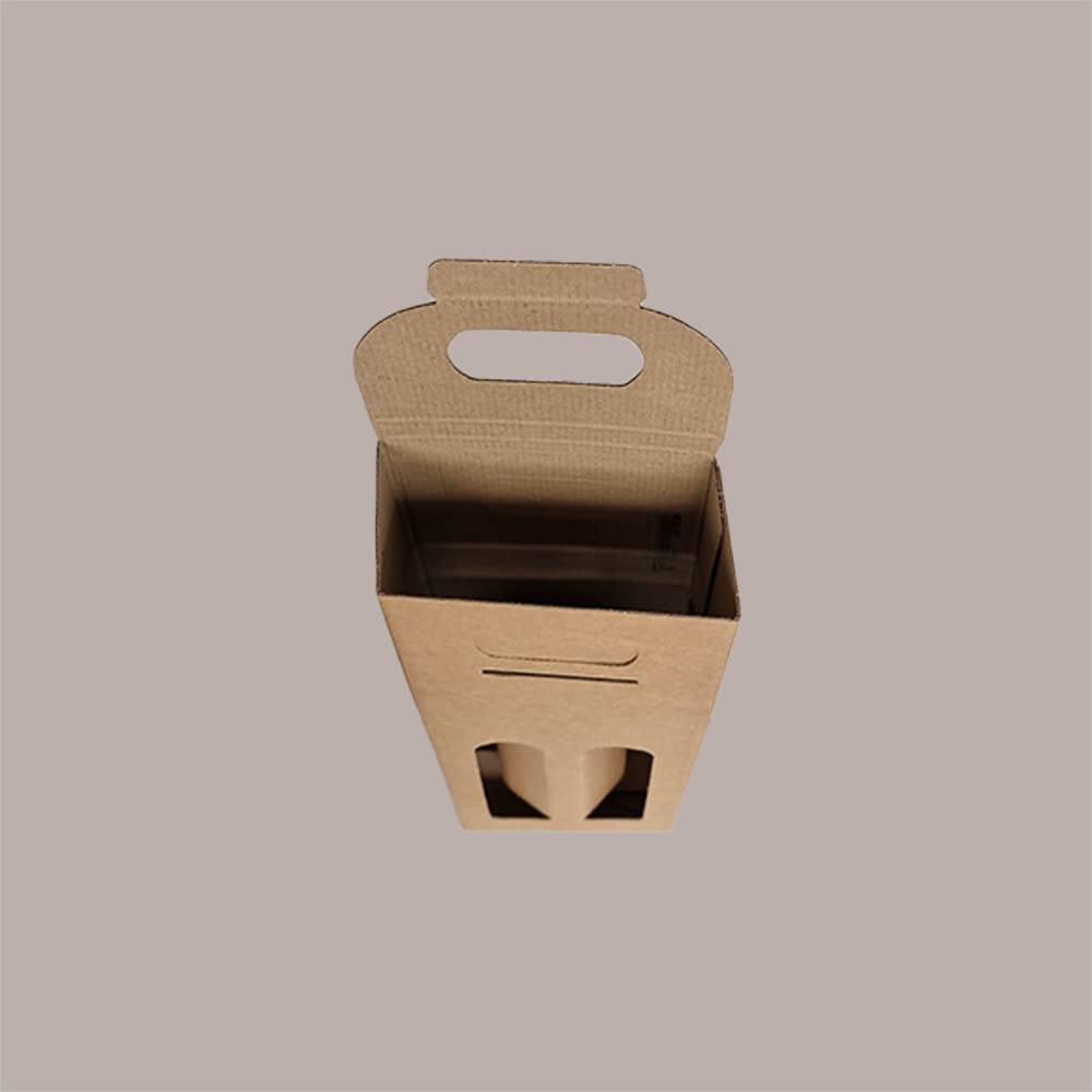 Lucgel Caja para 2 botellas de aceite o licor de 0,50 l, de papel habano liso, 130 x 65 x 335 mm de altura, 20 unidades