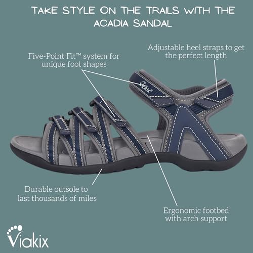 Image of Viakix Womens Sport Sandal - Comfortable Athletic Stylish Hiking Shoes, with Arch Support, Outdoors, Walking, Water, River, Trekking