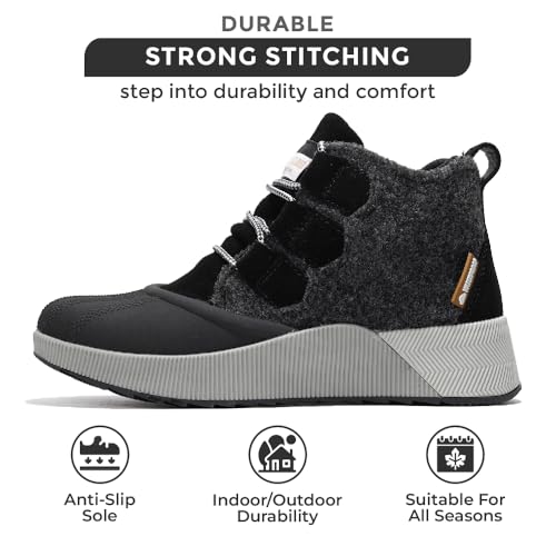Project Cloud Waterproof Snow Boots for Women - Memory Foam Insole Non-Slip Womens Snow Boots & Winter Shoes with Shoe Lace - Lightweight Indoor Outdoor Shoes