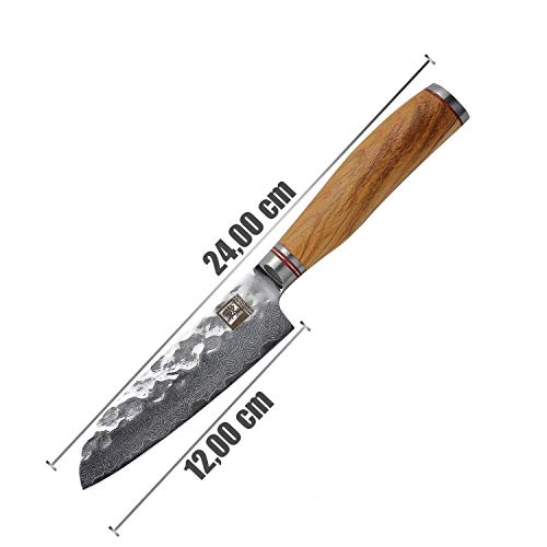 Zayiko Minami Premium Santoku Messer 12 cm Damaststahl