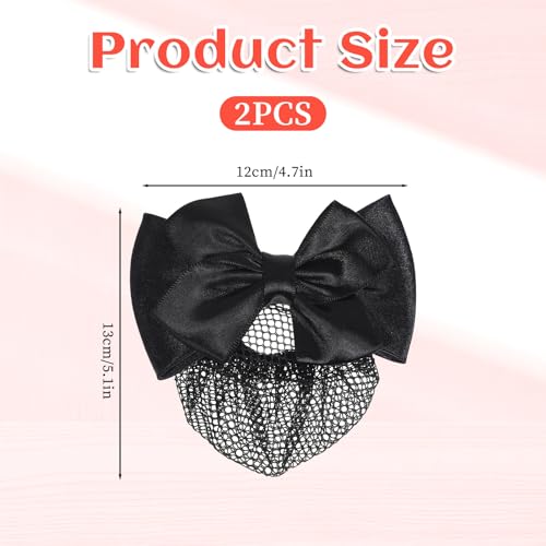 2 Pcs Hair Snood Net, Cubierta de moño para mujer negra miniatura 7