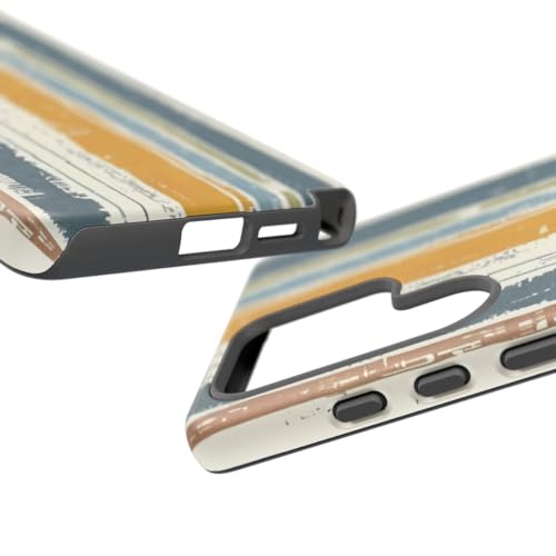 Coque lin Samsung S25 Ultra rustique à rayures mate - 3