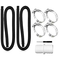 TUIBEIDAMAI Poolschlauch 32mm für Poolpumpen,2 Stück Schlauch pool 150cm mit 4 Stück Sicherungsclip Und 1 Stück schlauchverbinder, Schwimmbadschlauch 32mm,Für Filterpumpe und Schwimmbad
