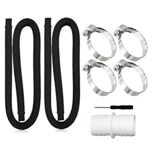 TUIBEIDAMAI Poolschlauch 32mm für Poolpumpen,2 Stück Schlauch pool 150cm mit 4 Stück Sicherungsclip Und 1 Stück schlauchverbinder, Schwimmbadschlauch 32mm,Für Filterpumpe und Schwimmbad