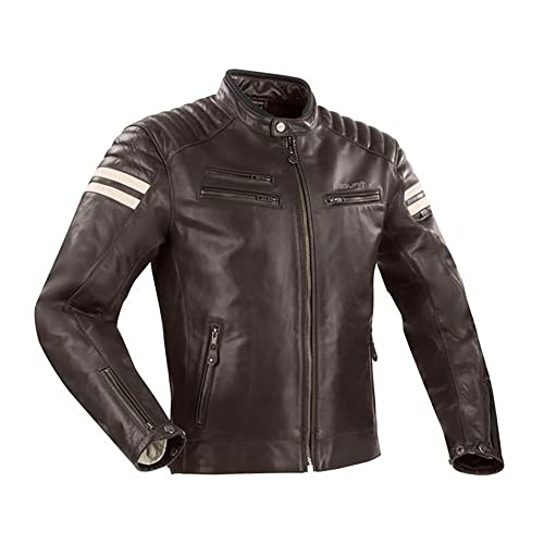 Image of SEGURA, Funky motorcycle jacket brown white, XL