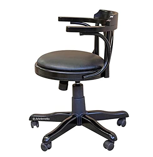 Artigiani Veneti Riuniti Made in Italy Schwarzer Drehstuhl mit Rollen Cover