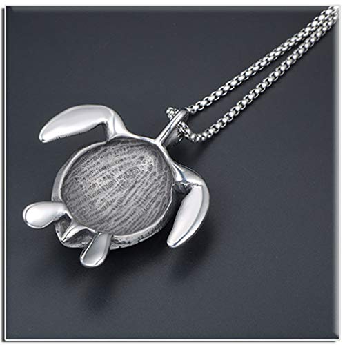 Xusamss Punk Rock Stainless Steel Turtle Tag Pendant Chain Necklace,24inches Box Chain4