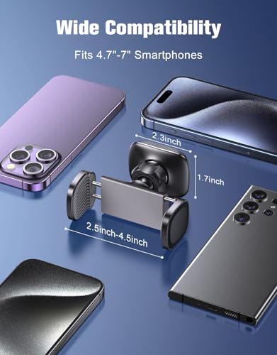 Image of Magnetic Phone Holder for Gym, 360 Rotatable, Fits 4.7-7 inch Smartphones with Thick Cases