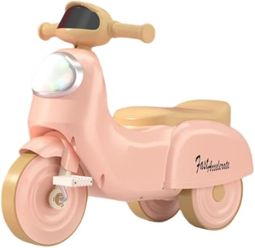 LIVIA三輪車 自転車 子供用 超軽量 ベビーカー バランス 三輪車 バイク 1歳から6歳まで コンパクト 倒れにくい ペダルなし こども 乗り物 ベビーバイク 組み立て簡単 チャレンジバイク キッズバイク 男の子 女の子 お祝い 誕生日 (ピンク,スク