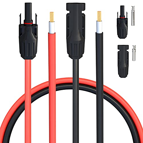 Cleqee 10AWGソーラー延長ケーブル 5m 10AWG（6mm²） ソーラーケーブル MC4コネクター ソーラーパネルアダプタキットツール