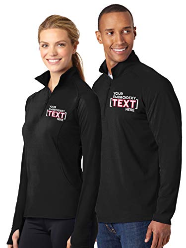 Custom Embroidered Jackets For Women & Men - Add Your Text - Lightweight Embroidery Half Zip Pullover #TOP12